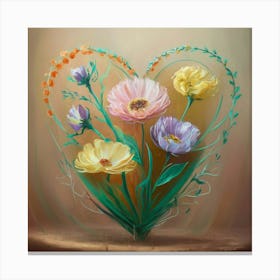 Heart Of Flowers Canvas Print