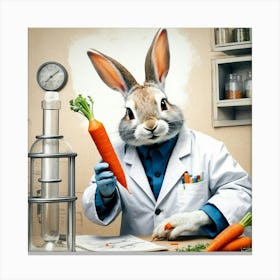 Rabbit In Lab Coat 2 Canvas Print