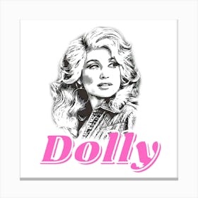 Pink Letters Dolly For Fans Of Country Music 2 1 Canvas Print