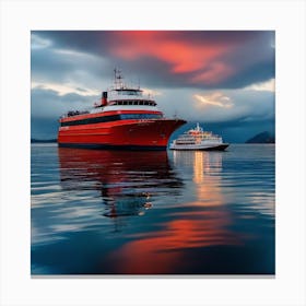 Sunset On The Fjords 3 Canvas Print