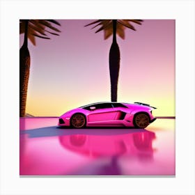 Pink Lamborghini Canvas Print