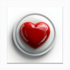 Heart Button Isolated On White 2 Canvas Print