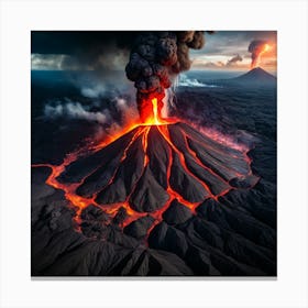 Volcano Eruption In Iceland Canvas Print