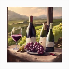 Wine And Grapes 1 Canvas Print