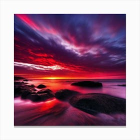 Sunset At The Beach 245 Canvas Print