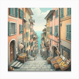 A quiet village street Canvas Print