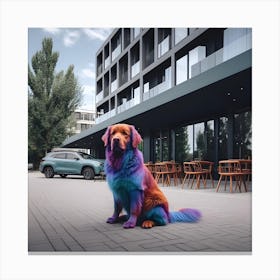 Rainbow Dog Canvas Print