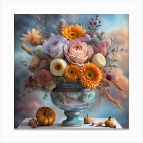Autumn Flowers In A Vase 1 Canvas Print