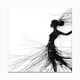 Dance With The White - Dancing Lines Canvas Print