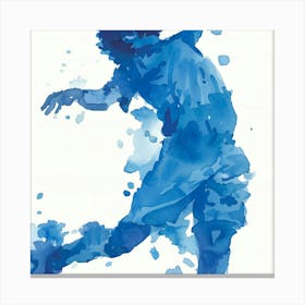 Watercolor Of A Soccer Player Canvas Print