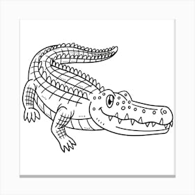 Crocodile Coloring Page Canvas Print