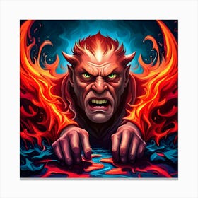 Demon On Fire Canvas Print