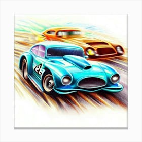 Car Racing Illustration Canvas Print