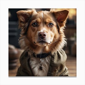 Dog In A Jacket Canvas Print