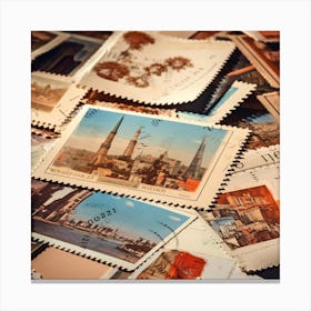 Postage Stamps 21 Canvas Print