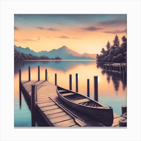 Canoe Dock Canvas Print