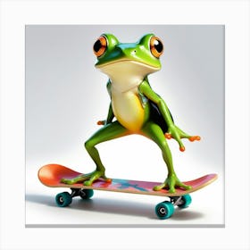 Skateboard Frog Canvas Print