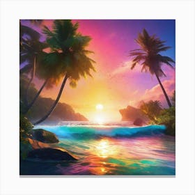 Sunset At The Beach 41 Canvas Print