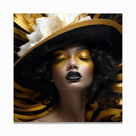 Gold And Black 1 Canvas Print