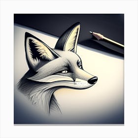 Fox Drawing 1 Canvas Print