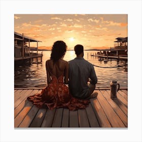 Sunset On The Dock 7 Canvas Print