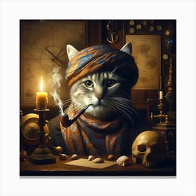 Cat With A Pipe Canvas Print