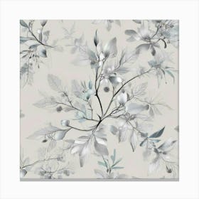 Silver Leaves Canvas Print