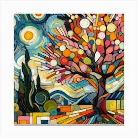 Abstract modernist Almond tree 3 Canvas Print