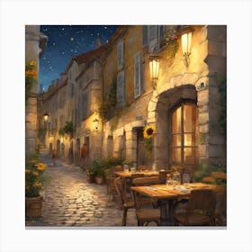 Night In The Old Town Canvas Print