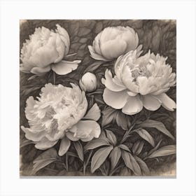 Mass Plantings Of Peonies 9 Canvas Print