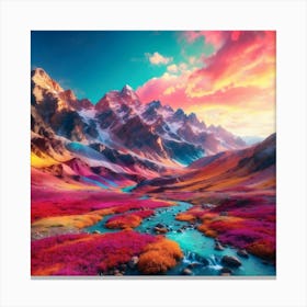 Colorful Mountain Landscape Canvas Print
