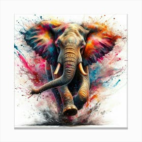 Elephant Running Canvas Print