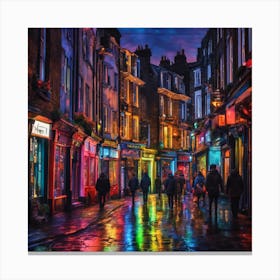 London Street At Night 1 Canvas Print