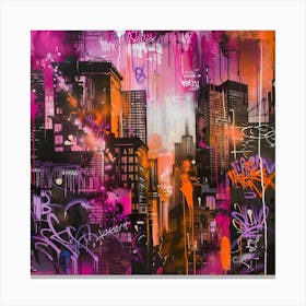 New York City, Graffiti, Street Art, Urban Hues 1 Canvas Print