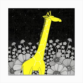 Giraffe In The Night 1 Canvas Print