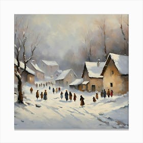 Winter Village 3 Canvas Print