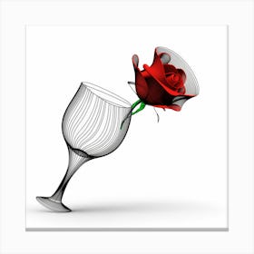 Rose In A Wine Glass Canvas Print