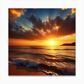 Sunset On The Beach 697 Canvas Print