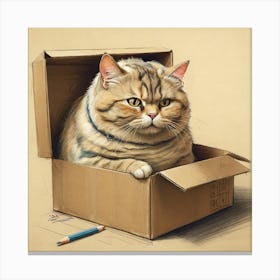 Cat In A Box 15 Canvas Print