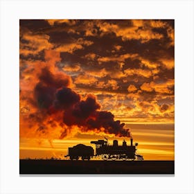 Stockcake Sunset Steam Train 1719801167 Canvas Print