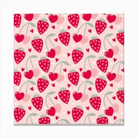 Fruity Hearts Canvas Print