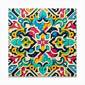 Islamic Colourful Tile Canvas Print