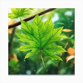 Autumn Leaves On A Branch Canvas Print