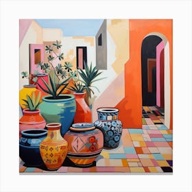 Moroccan Pots And Archways 3 Canvas Print