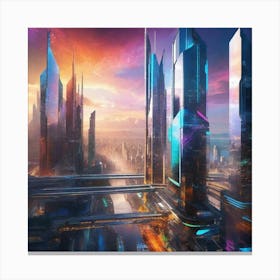 Futuristic Cityscape 100 Canvas Print