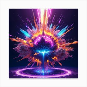 Plasma Explosion Glitch Art Canvas Print