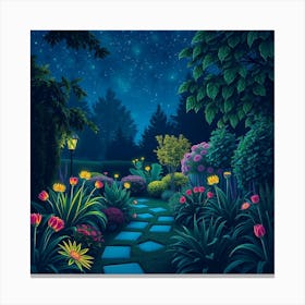 Garden At Night Canvas Print