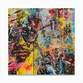 Colored Hues, Graffiti, Street Art, Urban Hues Canvas Print