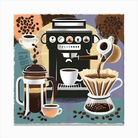 Coffee Machine Vector Illustration Canvas Print