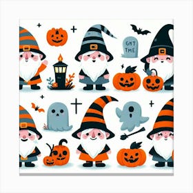 Halloween Gnomes - Cute Vector style Illustration 1 Canvas Print